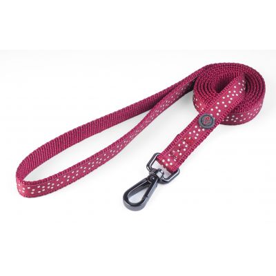 Burgundy Polka Standard WalkAbout Dog Lead (120 x 2cm)