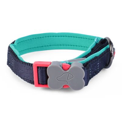 Navy L Uber-Activ Padded Dog Collar (41cm-51cm)