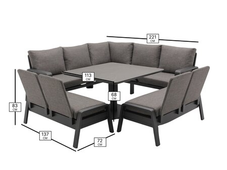 Prague Sofa Set - Anthracite - image 3