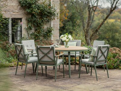 Wisley 6 Seat Dining Set - Sage