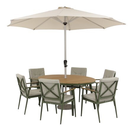 Wisley 6 Seat Dining Set - Sage - image 2